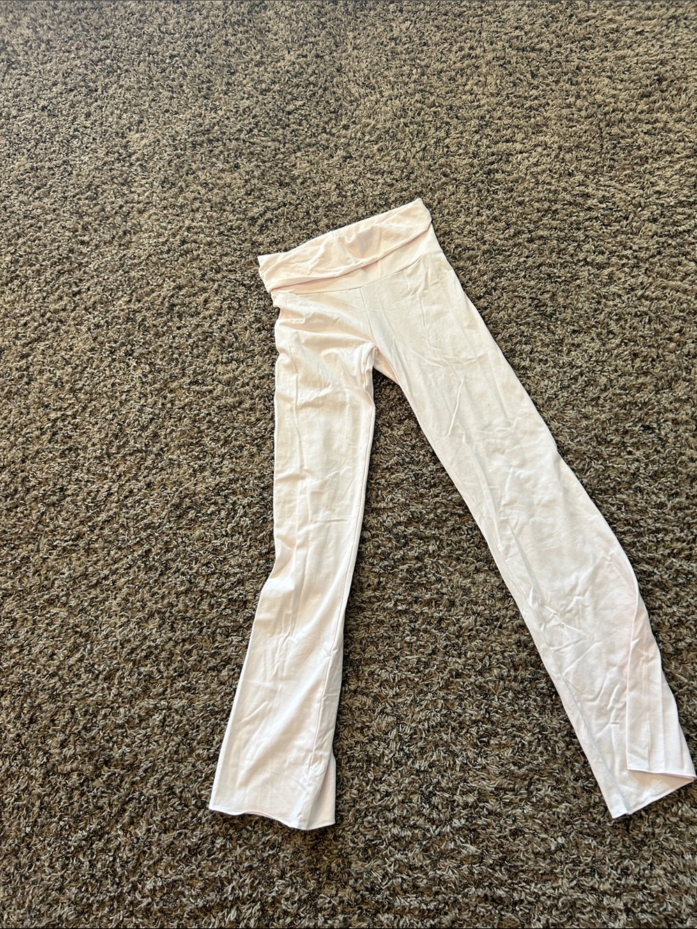 Girls' Soft Light Pink Flare Leggings